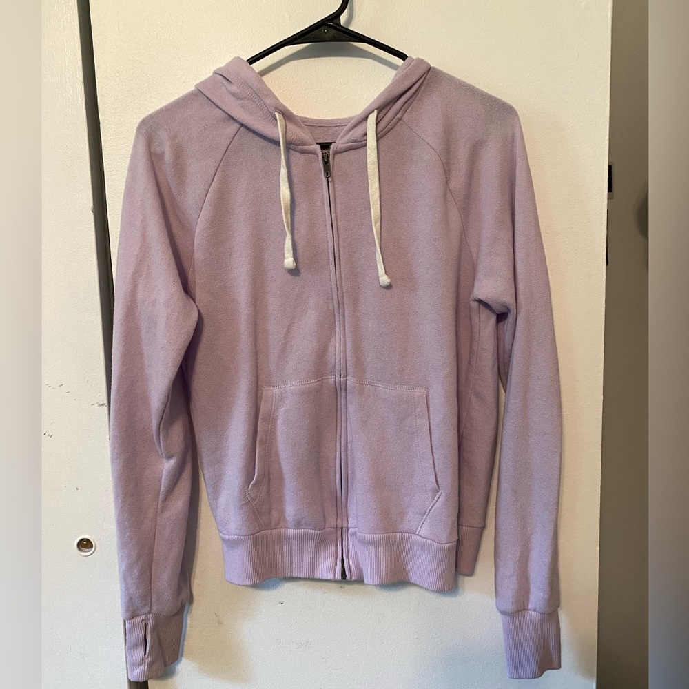 SO Lounge Life Favorite Sweatshirt light purple zip up hoodie size small